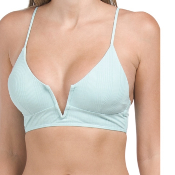 NWT L*space set Rib Siren Bikini Top & Rib Court Bikini Bottom in Pool XS - Picture 2 of 6